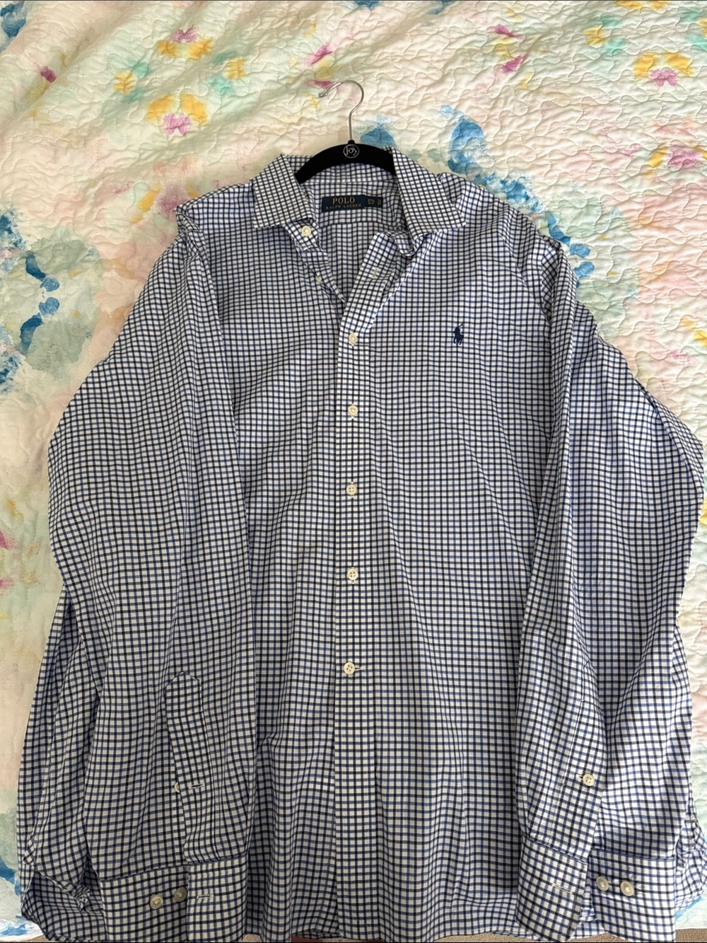 Polo by Ralph Lauren Navy and White Gingham Button-Down Shirt
